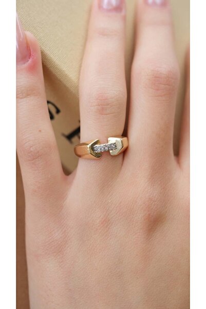 Jerie Gold Convex Zircon Stone Adjustable Knight Joint Ring