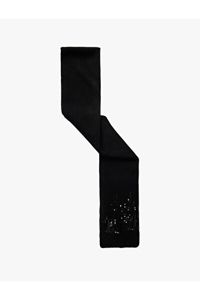 Koton Long Knit Scarf with Sequin Detail