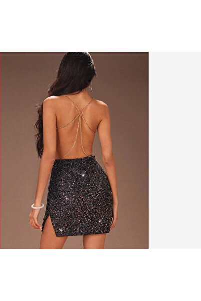 Santorini Pullu payetli gece elbisesi