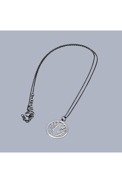 Velvet 925 silver necklace with angel wing pendant – symbol of protection and...