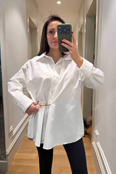 MAGARDE Premium Brooch Detailed Shirt - White