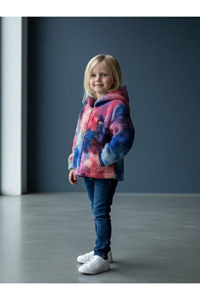Zekids Girl's Colorful Hooded Plush Coat