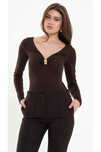 TUĞBALİ Kadın Önü Büzgülü Bodysuit