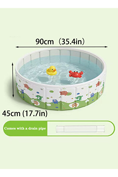 Generic Foldable Non-Inflatable Kids Swimming Pool, Sand & Water Play Increase the Depth 90*45CM