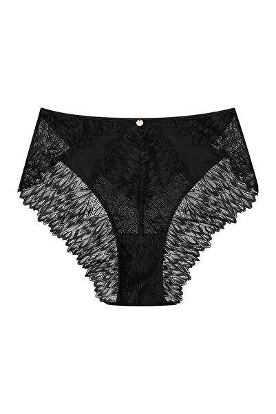 ESOTIQ Women's High Waist Briefs Elegant Panties with Floral Lace Details & Pendant | Ofiel