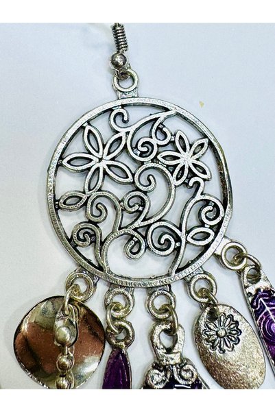 turkuazbijuteri Earrings Authentic-Retro -Ottoman Style-Floral