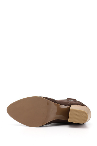 GÖNDERİ(R) Women's Dark Brown Suede Pointed Toe Thick Heeled Cowboy Boots