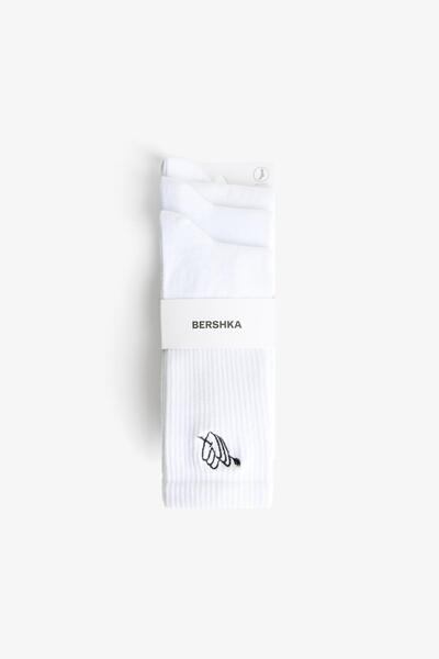 Bershka Pack of 3 printed socks