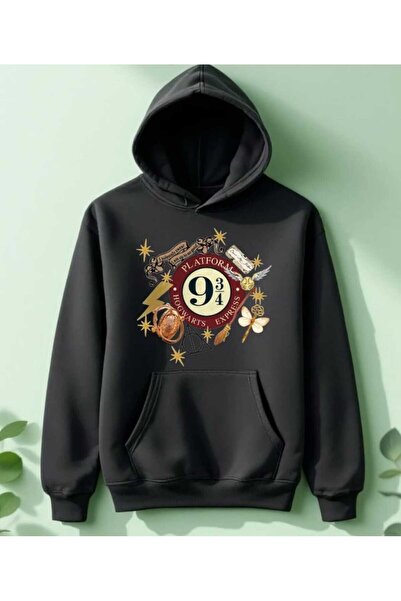 Hunors Sportswear & Company سويت شيرت هوجورتس مطبوع للجنسين موديل قطن بغطاء رأس