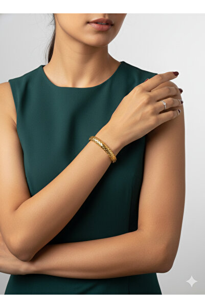 stainless steell Antik Stil Gold Çelik Bilekli