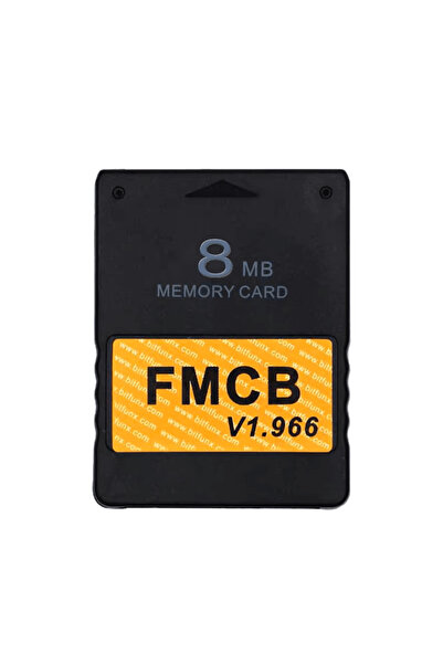 BITFUNX Card memorie modat FMCB pentru Sony Playstation 2, Openloader, 8MB Memorie, Negru