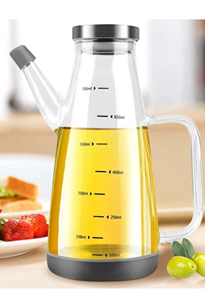 Generic Large High Borosilicate Glass Oil Bottle for Cooking, 25 fl oz (750ml) No-Drip Dispenser