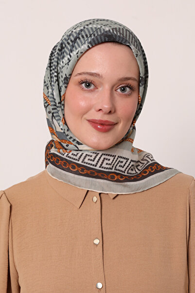 LuvenSara Chain Belt Plaid Pattern Summer Scarf