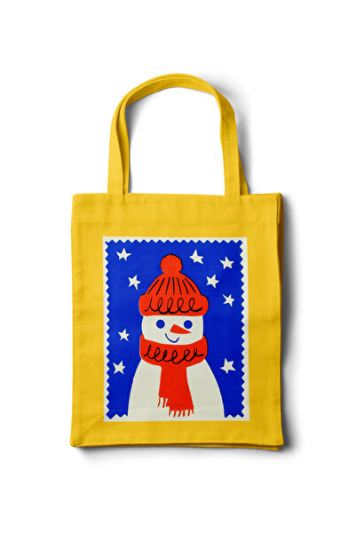 INKD Gabardine Cloth Bag – Snowman Design - 35X40 - Tote Bag