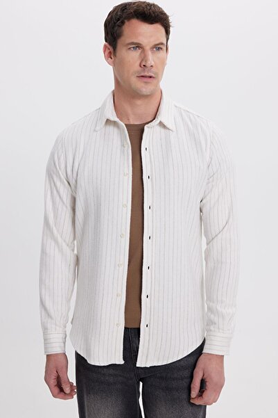 Tudors Men's Slim Fit slim fit button down striped lumberjack shirt