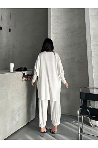 Moda İkra Women's Ribbed Top and Bottom Set