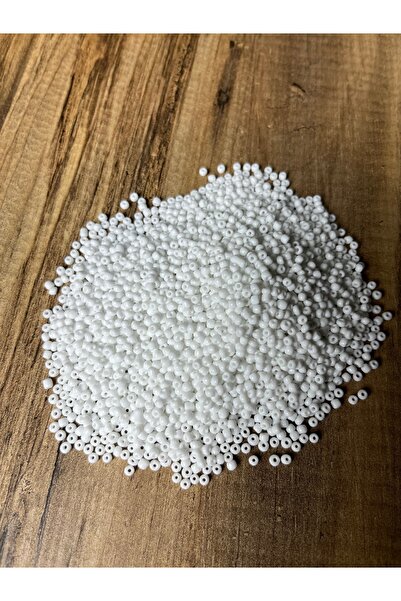 Mos Tespih 50 Gram Beyaz Kum Boncuk 2x3mm Takı Boncuğu