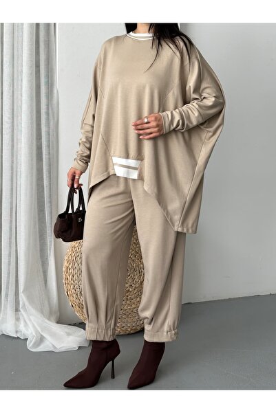 Moda İkra Women's Ribbed Top and Bottom Set