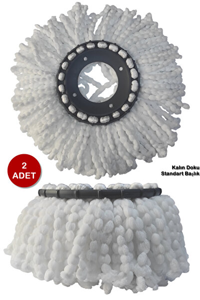 By Super Yuvarlak Döner Mikrofiber Yedek Başlık, Evrensel Döner Paspas Başlığı, Döner Başlık, 2 Adet