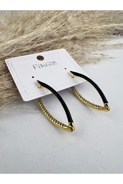 VELİT VOLA Black Enameled Stone Earrings