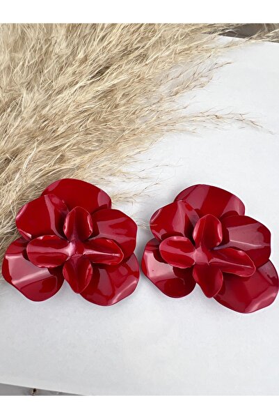 VELİT VOLA Red Flower Women's Earrings