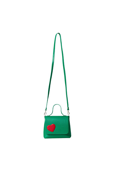 LAURA OLARU MINI LOVE Green Bag With Heart