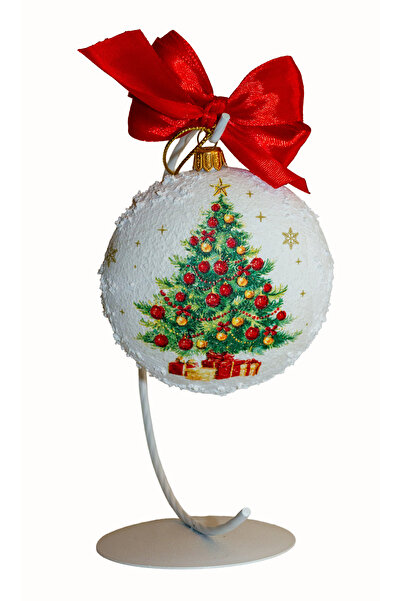 Kumiko Art Flat Christmas bauble D=10 cm