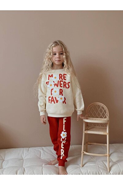 MİNİKO KİDS Girl's Daisy Patterned 3-Ply Shar Fleece-Lined Kim