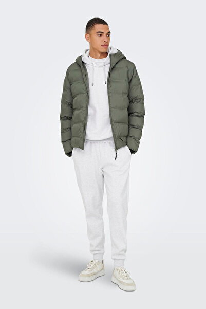 ONLY & Sons Чоловічий пуховик з капюшоном і високим коміром