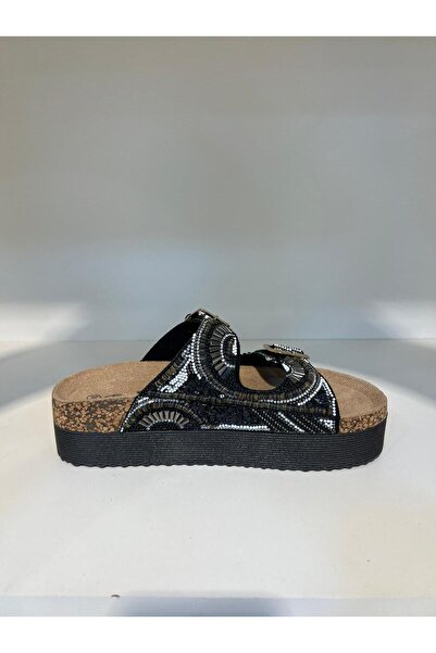 Guja 25Y104 Çift Tokalı Taş Desenli Kadın Terlik