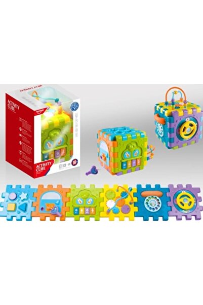 Toy Toy Toy Cub educativ de sortare cu muzică, cub ocupat pentru copii cu lab...