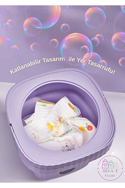 BEKAZE KATLANIR PORTATİF YENİ NESİL MİNİ ÇAMAŞIR MAKİNESİ 13 LT