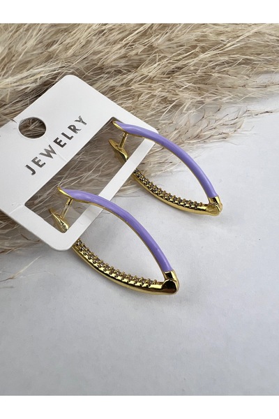 VELİT VOLA Lilac Stone Women's Earrings