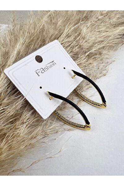 VELİT VOLA Black Enameled Stone Earrings