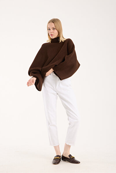 sumoda Yumoş Rope Cape Sweater Mock Neck Bat