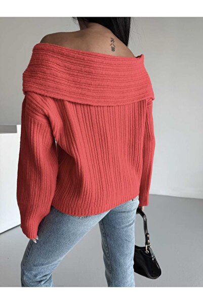 AlanTeks Degaje Madonna Collar Comfortable Fit Women's Knitwear Sweater Women