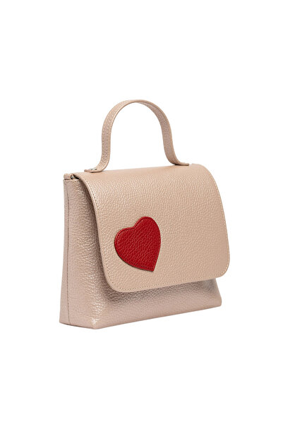 LAURA OLARU MINI LOVE Pearl Pink Bag With Heart