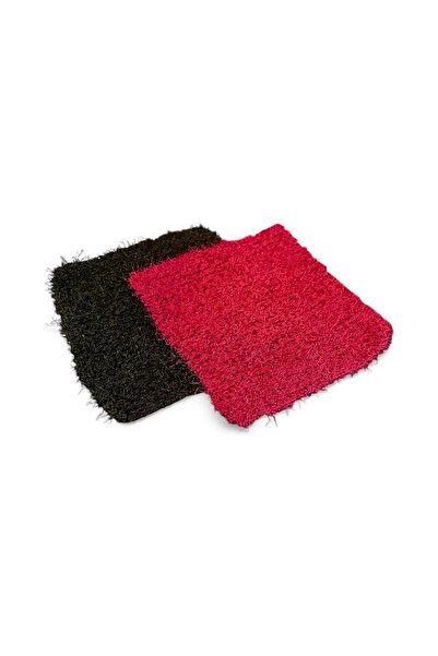 Pafuli Hand Knitted 2-Piece Kitchen Dishwashing Cloth Fuchsia - Green