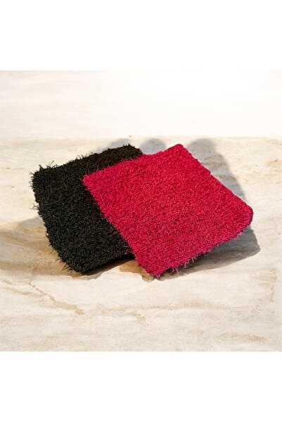 Pafuli Hand Knitted 2-Piece Kitchen Dishwashing Cloth Fuchsia - Green