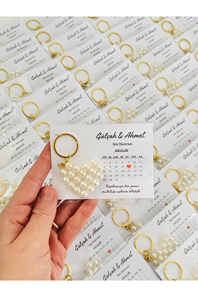 Özlem İNCİLİ KALPLİ HEDİYELİK ANAHTARLIK SÖZ/NİŞAN/NİKAH/DOĞUM GÜNÜ/KINA 10 ADET