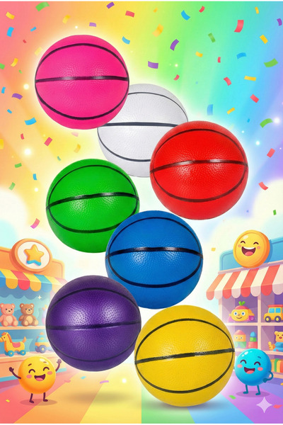 PRIME SPORTS 5’li Yumuşak Basketbol Topu Seti • 11 cm • Hafif Çocuk Oyun Topu • Renkli Mini Top Seti