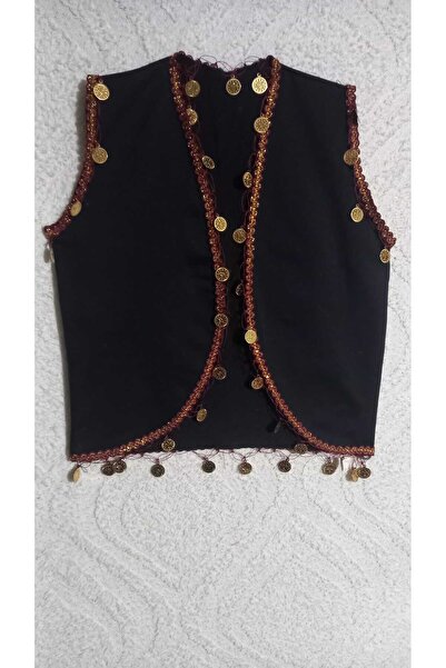 LABELLA COLLECTİON Girl's Black Burgundy Lilac Vest with Accessories Show Costume