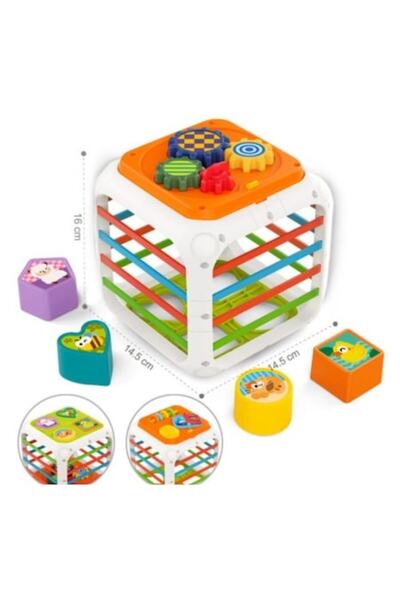 Toy Toy Toy Cub interactiv de sortare educativ pentru copii 16x15x15 cm