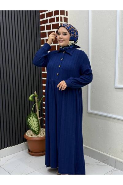 İLGEN TEKSTİL Button-Detail Tie-Dye Dress