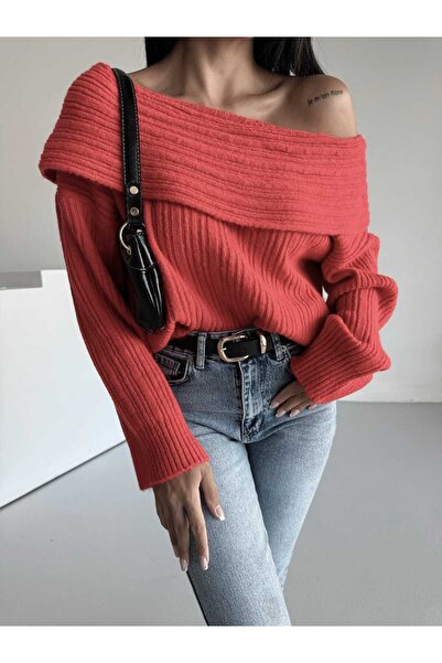 AlanTeks Degaje Madonna Collar Comfortable Fit Women's Knitwear Sweater Women