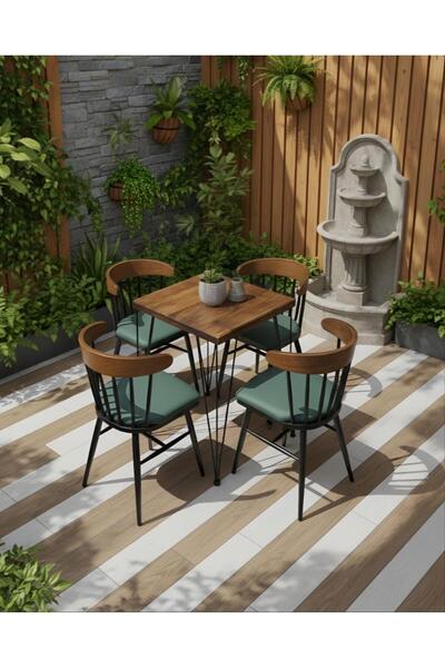 concent طاولة طعام 4 كراسي لون بني فاخرة بتصميم عصري