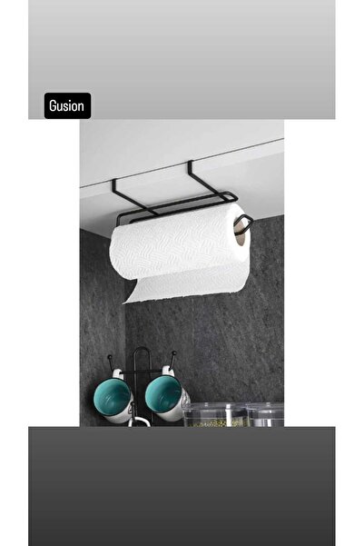 Gusion Siyah Dolap İçi Dolap Dışı Kağıt Havluluk Askı Tezgah