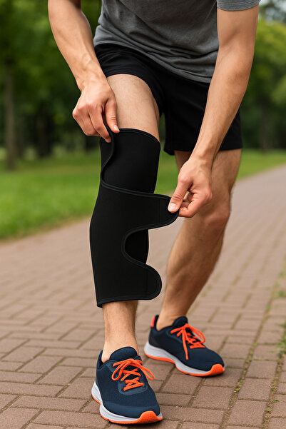 MultiTrendy Baldır-Diz Altı Destek Bandı Ayarlanabilir Cırtlı | Esnek Neopren Kaymaz Astar Spor Koruma Bandajı