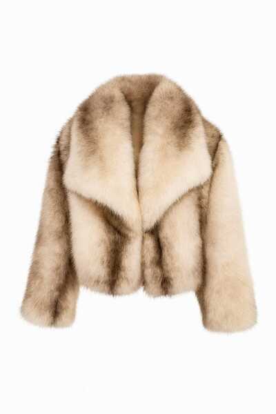 Diva Exclusive Fashion Elegant fur coat with fluffy collar