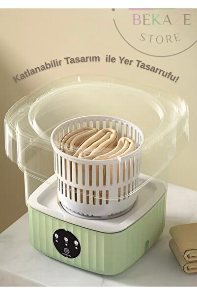 BEKAZE KATLANIR PORTATİF YENİ NESİL MİNİ ÇAMAŞIR MAKİNESİ 13 LT